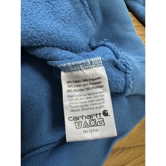 Carhartt Spellout Hoodie Sweatshirt Youth Size Measured Cotton Blend Western - Picture 8 of 10